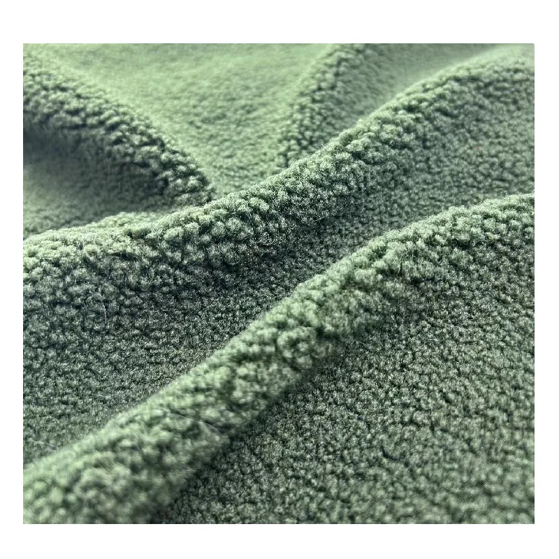 100% Polyester Fabric Knitted Teddy Bear Fur Fabric Sherpa Fleece Stretch Velvet Fabric