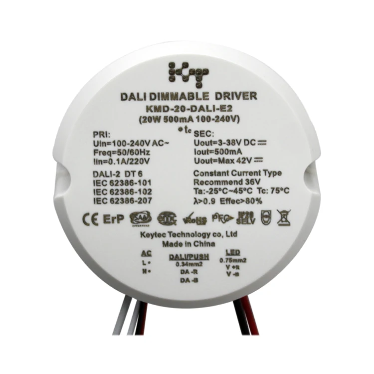 KEYTEC KMD-12-DALI-E2 320mA 12 Вт 40V DALI2 DT6 трековая система адаптер с цифровым адресным интерфейсом драйвер