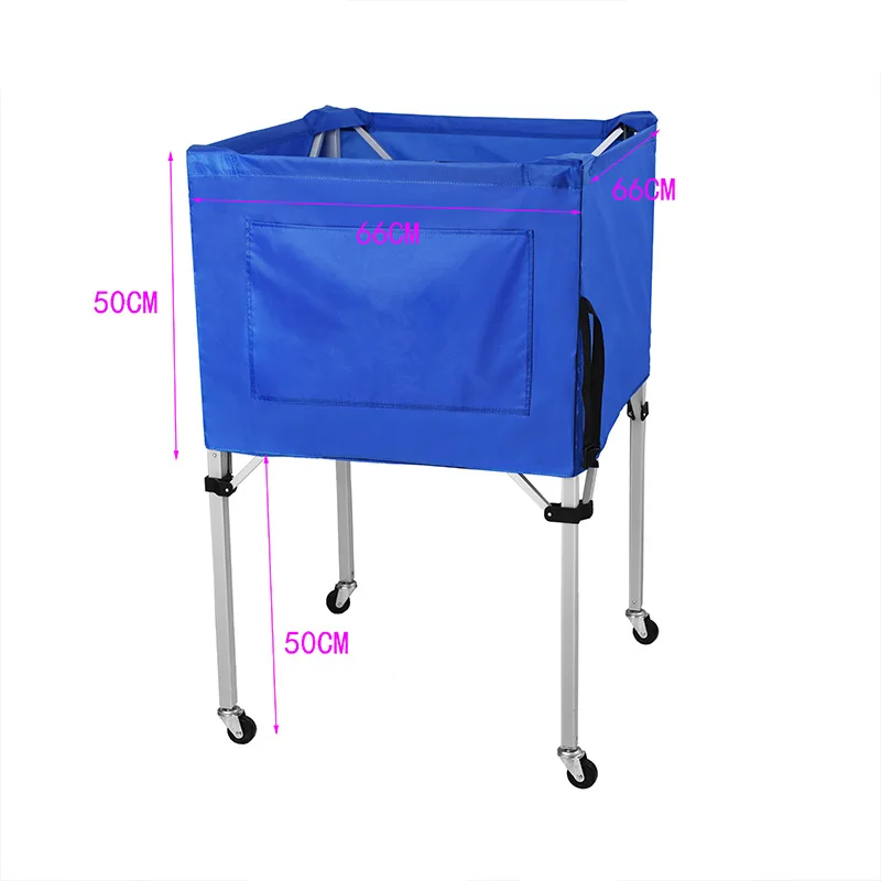 Aluminium folding Tennis Ball Cart durable Portable Volleyball Basketball Football Tennis Ball Carry Cart With Mecanum Wheels