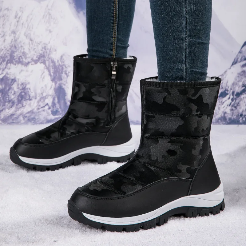 Wholesale OEM Warm Thick Suede Ladies Winter Ankle Boots Classic Faux Fur Lining Snow Boots Women Shoes