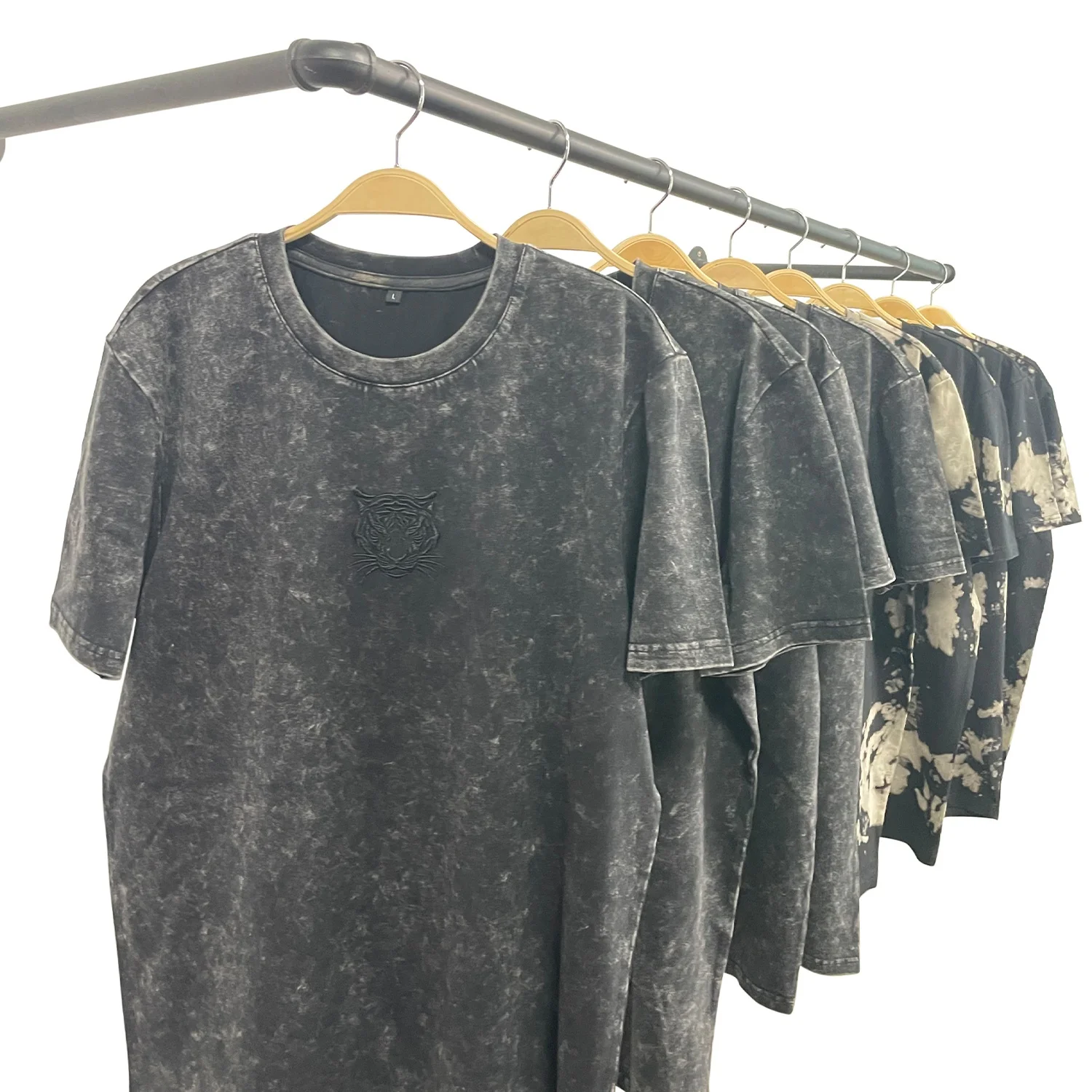 Men Stone Wash Tshirt Custom Vintage Anime Cotton T-shirt OEM Blank Vintage Rock T-shirt