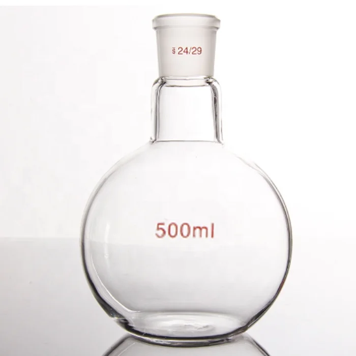 Лабораторное стекло 500 мл 24/29 плоская Нижняя колба с одной шеей