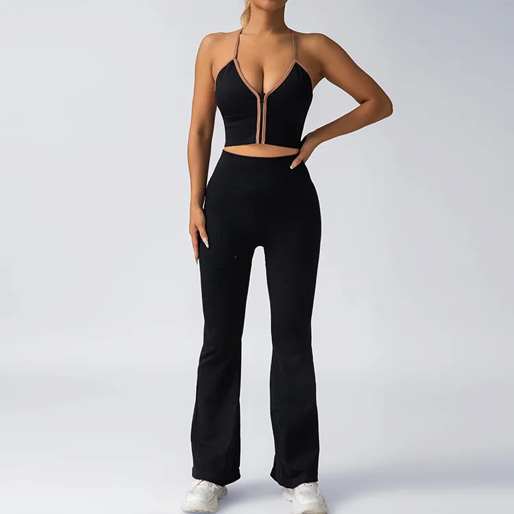 New Arrival Yoga Set Gym Clothes Sportswear Yoga Suits For Women Fitness Rib Tracksuits Sports Bra Gym Leggings Sports Suits