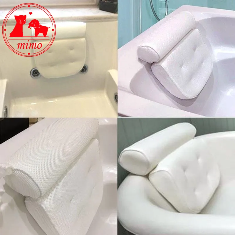3D сетчатая Нескользящая подушка для спа-ванны спа-подушка ванны отдыха на голове с присосками шеи и задней
