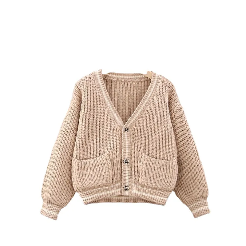 Toddler Baby Girl Boy Solid Warm Pullover Tops Outerwear Knit Cardigan Sweater Jacket Coat