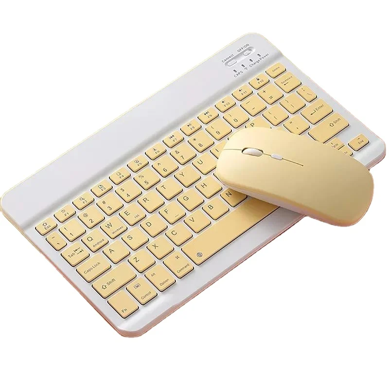 White Pink Office Tablet PC Rechargeable Wireless Keyboard And Mouse Combos Set with Wired Mouse for Android Mobile Phone Ipad
