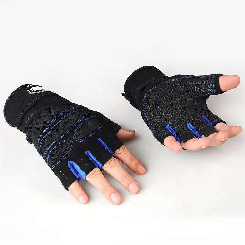 Wholesale Fitness Breathable Ventilated Half Finger Weight Lifting Exercise Sports Workout Racing Bicycle Cycling Gym Gloves Men