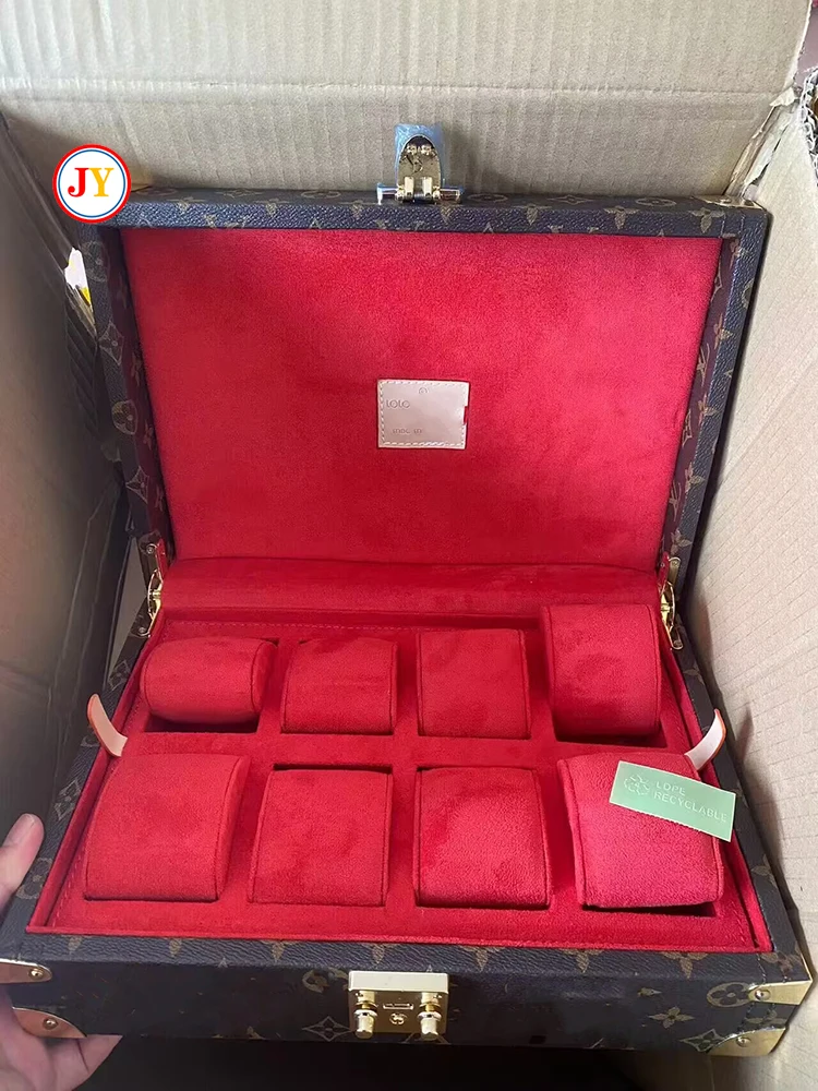 Лидер продаж цена со скидкой 1 В Брендовые Часы несколько слотов деревянная коробка Красная Подкладка съемная многофункциональная подарочная