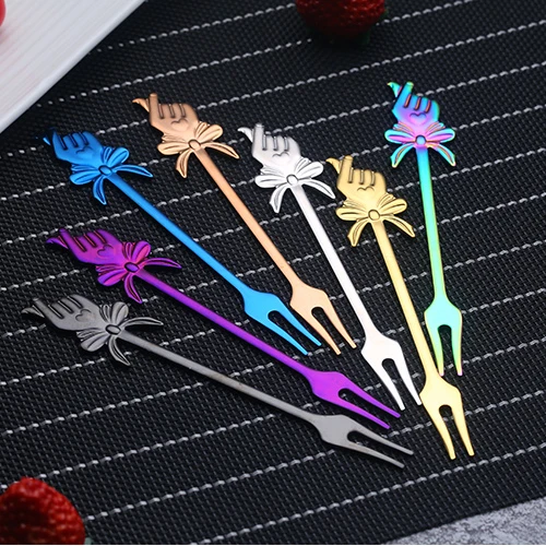 Creative 18/10 Stainless steel Loving Heart Dessert Fruit Spoon Fork Set