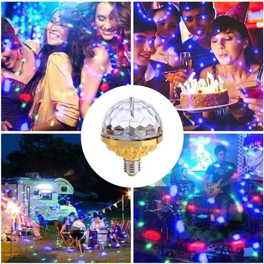 AC 85-265V E27 3W Colorful Auto Rotating RGB LED Bulb Stage Lights Party Lamp Disco DJ Holiday Lighting Decoration Ball Light