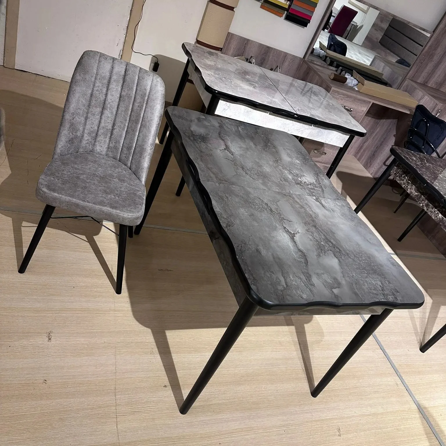 Italian dining room set luxury design top quality affordable Wholesale Product extended table system marble face