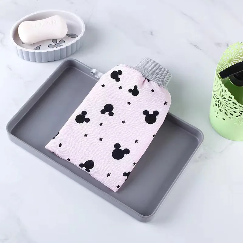 Set Naturalting Bath Shower Scrub Mitts Gloves Loofah Bath Gloves Spa Body Gloves Natural Custom China 50.3GSM Skin Friendly