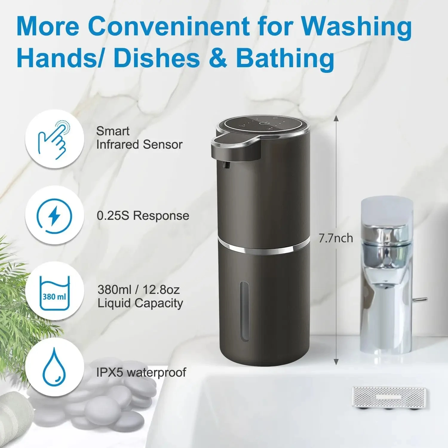 Home kitchen Contactless Automatic USB Sensor Foam Automatic Liquid Soap Dispenser