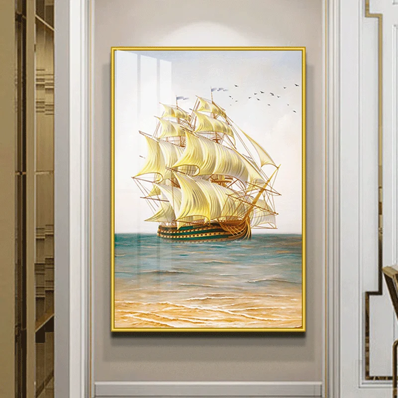Luxury ship canvas printing HD pictures of corridor furniture decorative painting