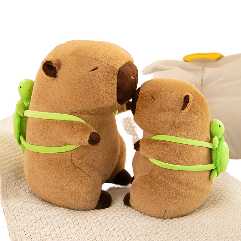 XR Cute 35cm Capybara Stuffed Plush Toy Doll Home Ornaments Doll Plush Toy Cuddly Capybara With Backpack Pillow