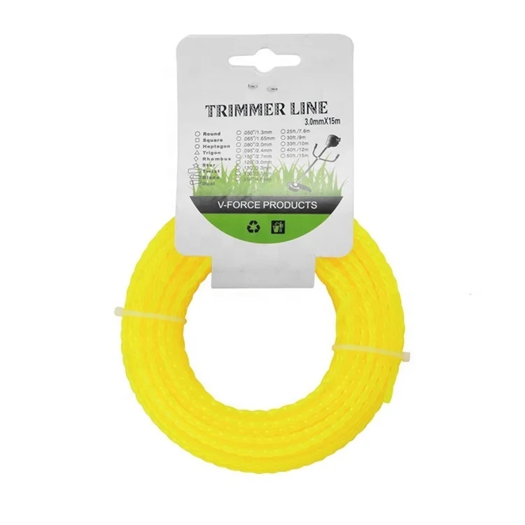 Nylon Grass Trimmer Line 2.0mm 2.4mm 2.7mm  Brush Cutter Spare Parts 15m Card Head Packing