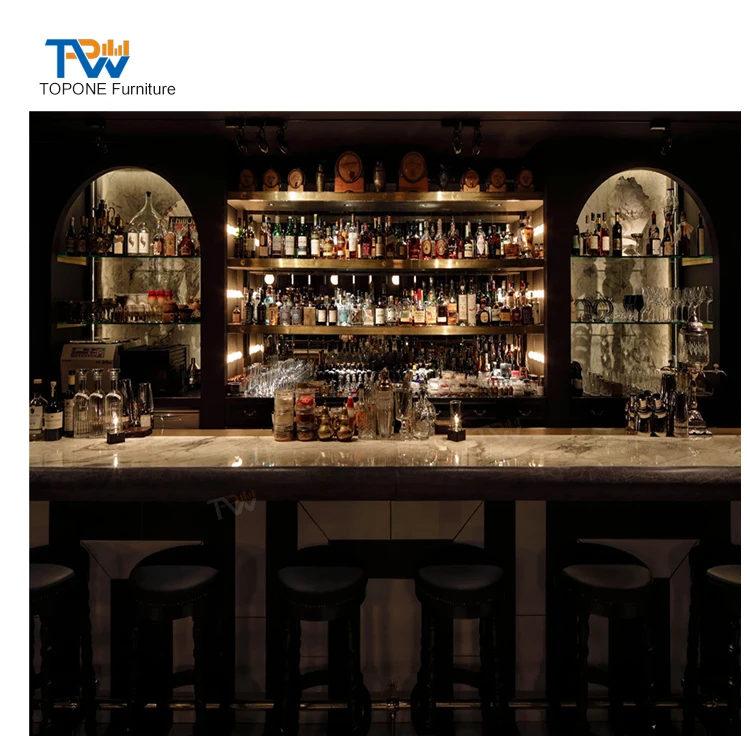 Vintage Old Classic Pub Bar Counter Irish Bistro Bar Interior Design Restaurant Furnitures