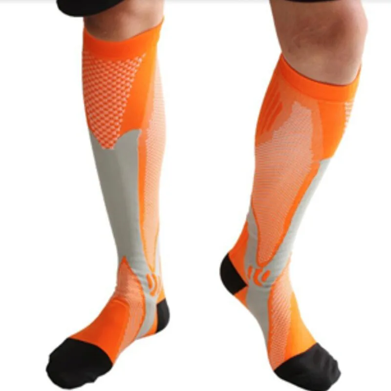 Sports Knee High Compression Socks Men Cycling Fitness Work-out Gym Running Football Soccer Custom Design Socks