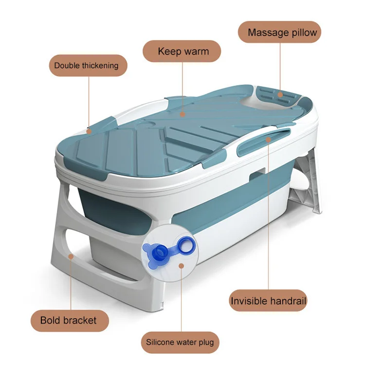 BONNY 2021New Hot Sale Big 140cm Foldable Portable Plastic Bathtub for Kids and Adults