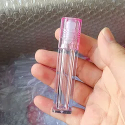 P-LAN Brand Stock 100pcs Red Clear Purple Pink 6ml Square Lip Oil Tubes Custom Logo Empty Custom Lip Gloss Packaging