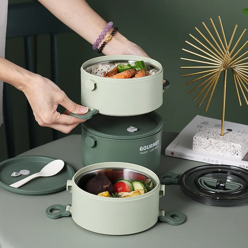 Портативный изолированный Ланч-бокс Bento из нержавеющей стали, пищевая коробка для школы