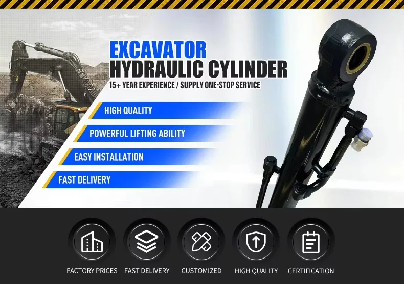 Arm Bucket Cylinder Excavator High Quality Hydraulic Solutions Double action Loader oil cylinder