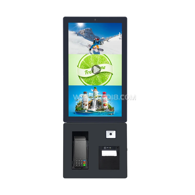 Flat  Vertical Touch Screen Restaurant Self-Ordering Terminal All in One Self Ordering Kiosk 21.5inch 24inch 32inch