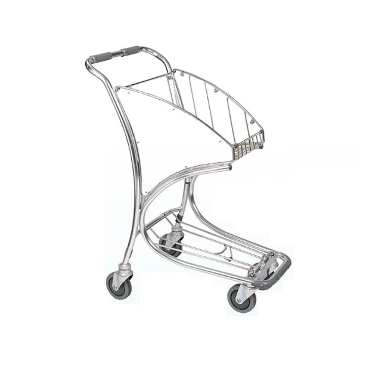 Airport Aluminum Hand Brake Luggage Trolley airport passenger hand trolley