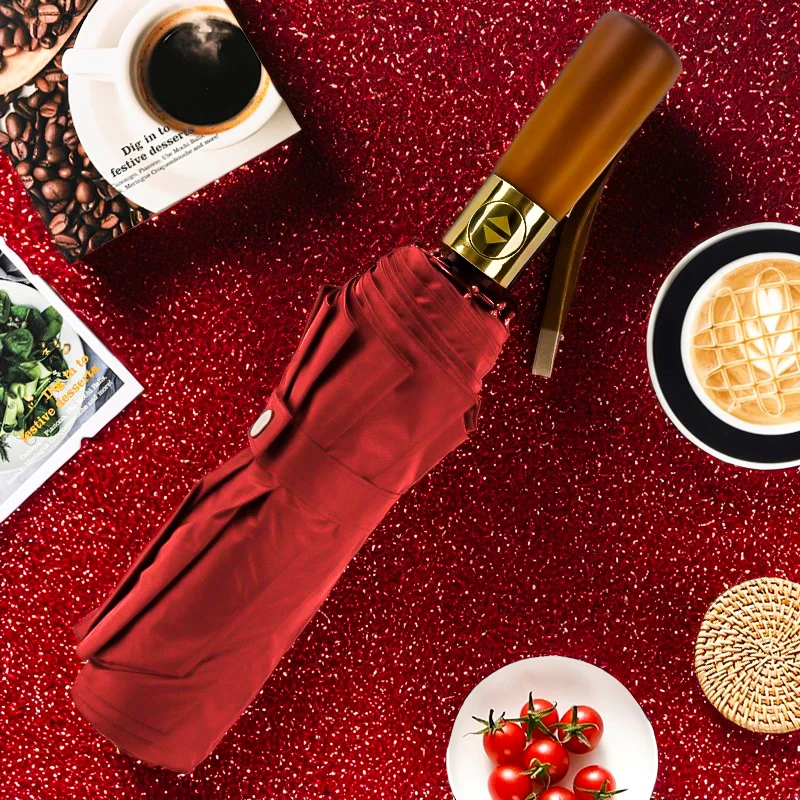 Good Quality Automatic Outdoor Automatic Umbrella Automatic Folded Wooden Handle Folded Umbrella For Adults