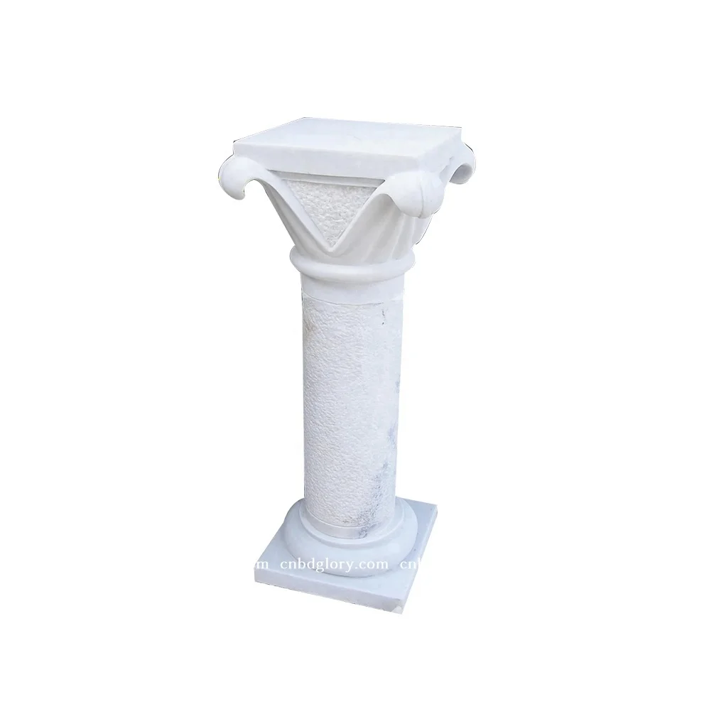 Indoor Luxury Stone Art Sculpture Wedding Decorative Base Polished Marble Pillar Design