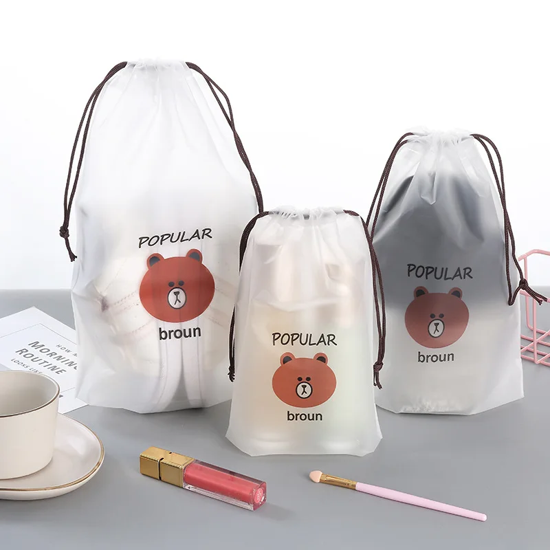 EVA Rubbish plastic bags custom winter shoes garments waterproof drawstring packing bag