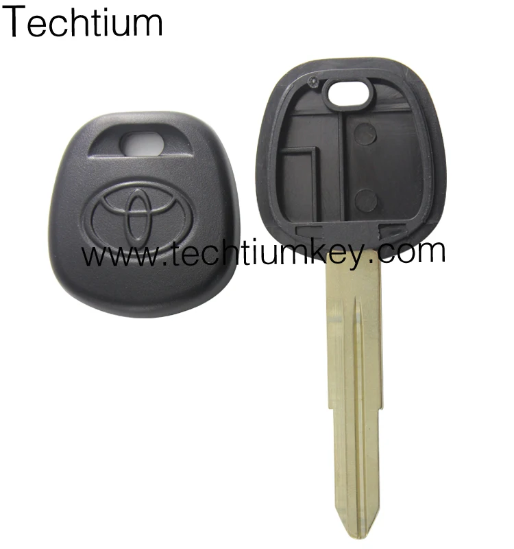 Techtiumkey  Car Transponder Key Case Shell for Toyota Camry Scion Daihatsu with Uncut Key Blade and Hole of Transponder Chip