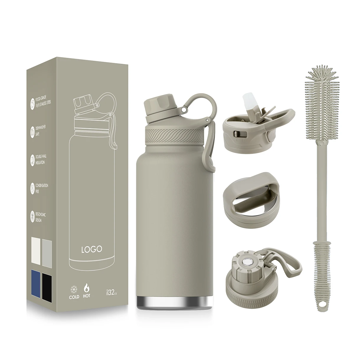 ANSHENG Eco-friendly Direct Drinking Water Bottle Vacuum Flasks Double Wall Vacuum Insulated Stainless Steel Sports Waterbottle