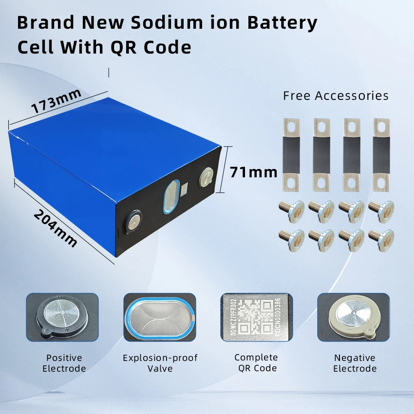 200Ah Sodium Ion Prismatic Battery 200Ah 3.0V 3.1V 600Wh 620Wh Na Ion Grade a Cell for 12V 48V 200Ah Sodium Battery Pack