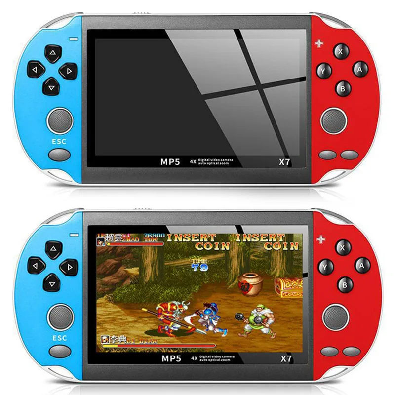 Portable Full Color 5.1 Inch HD Screen 8G Handheld Mp5 Music Video Game Controller Player Retro consola x7 plus game console