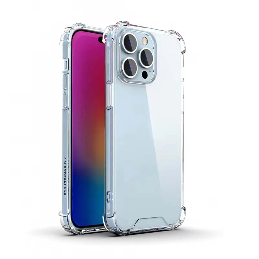 clear acrylic phone case 1mm thickness transparent with four corner protection fundas for iphone case 14 pro max case for men