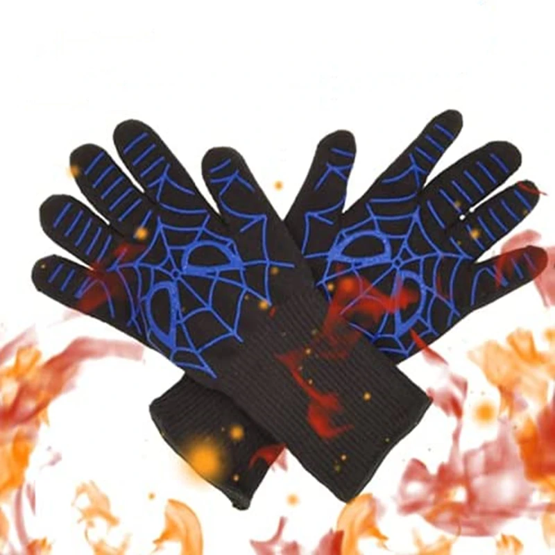 Hot Selling High Quality Heat Resistant Gloves Double Layer Silicone Heat Resistant Fire Resistant Grill Grill Gloves Oven Glove