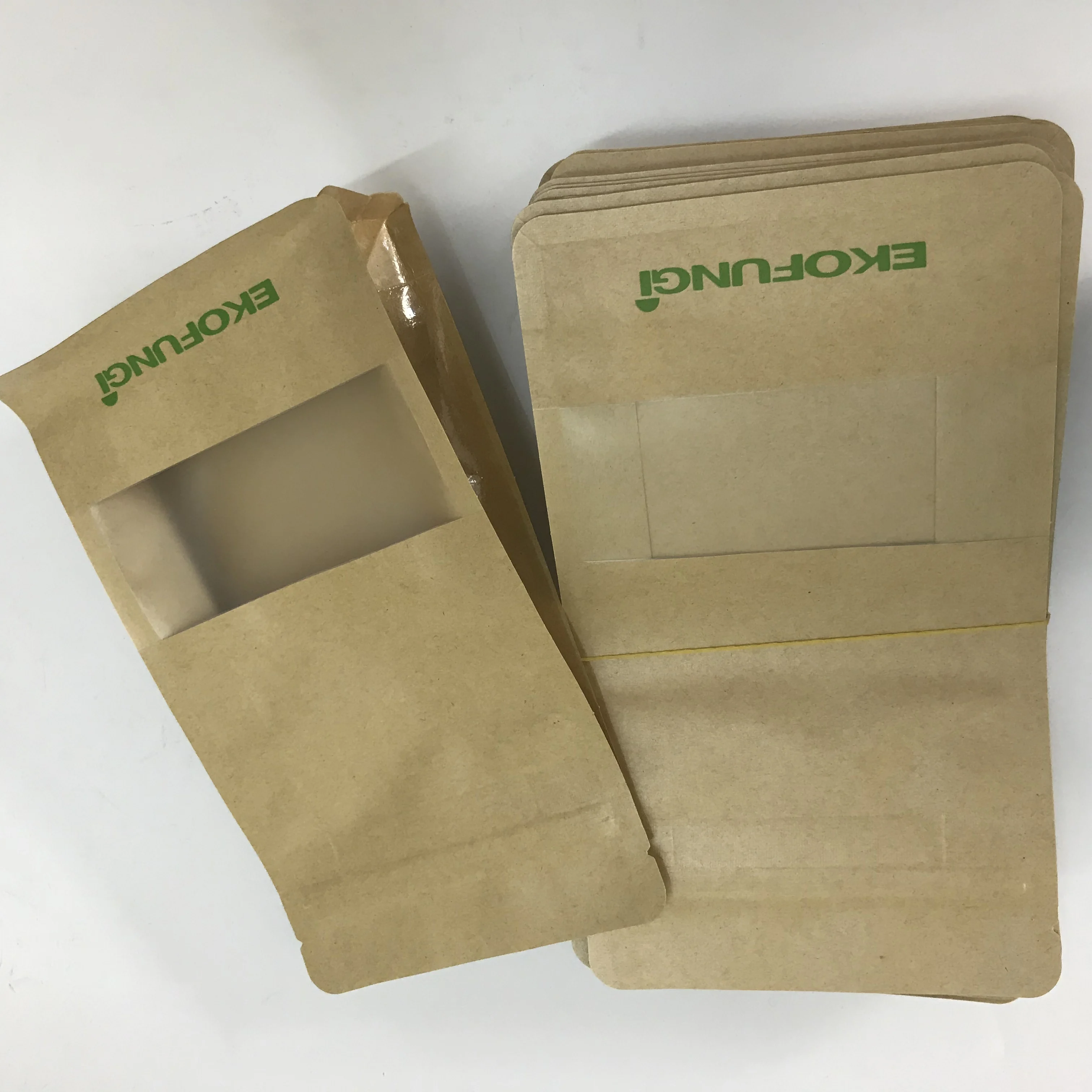Kraft paper bag manufactures kraft Paper Eight- Side Box Bottom Stand Up Pouch With Zipper Lock For Coffee