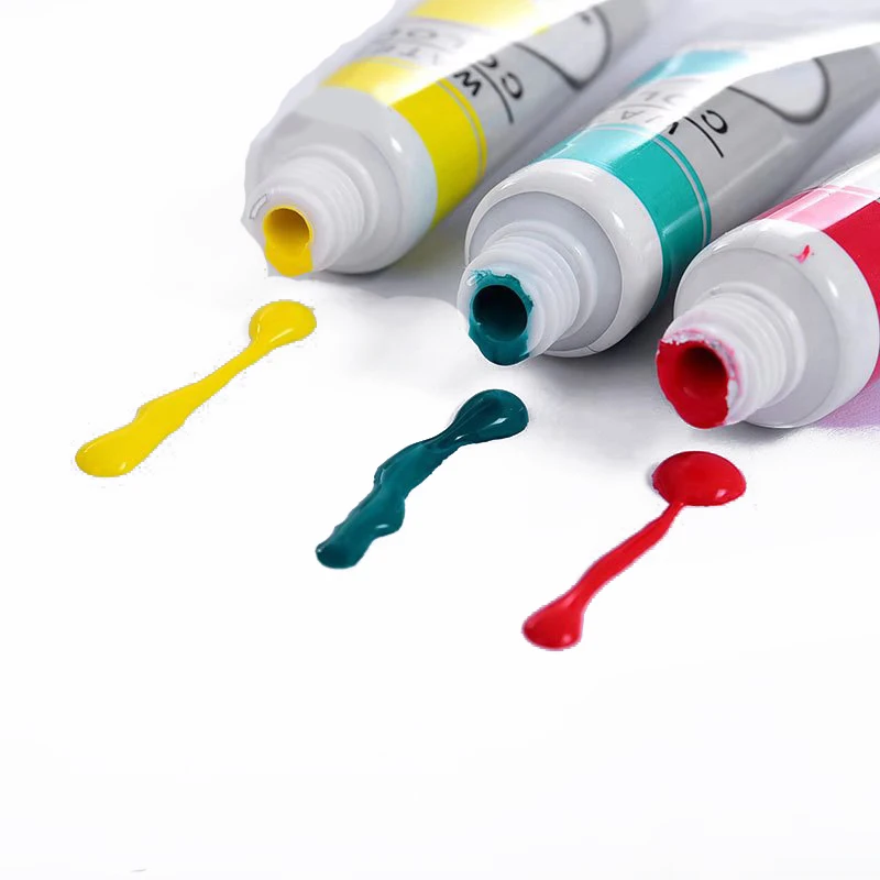 Professional Hot Sale Aluminum plastic packing12 colors 12ml Non-Toxic Art Watercolor Paint Acrylic Paint Set