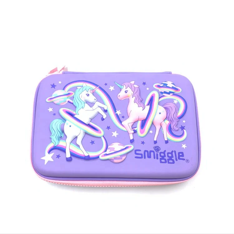 Прозрачный Smiggle Eva 3D красивый большой набор канцелярских принадлежностей Единорог многофункциональная школьная сублимационная детская цветная коробка для карандашей девочек