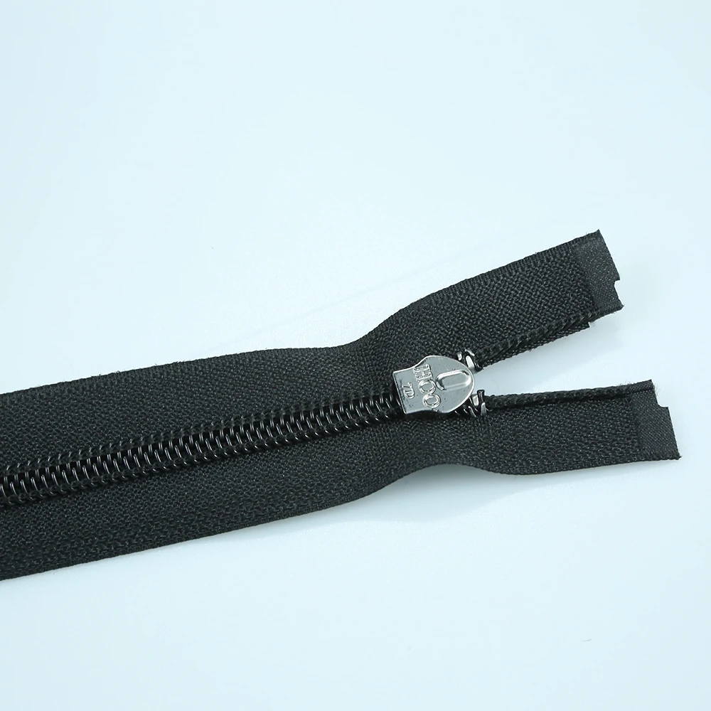 Factory Direct Shiny Silver 5# Auto Lock Open-End Nylon Zipper with Reflective Printing for Shoes Garments Bags