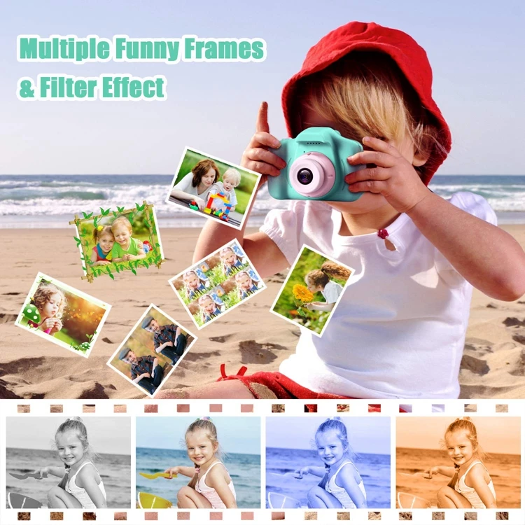 Kids Camera 2 Inch With Games 32 Gb Mini 2.4 Inch Digital Photo Children Selfie 1080p Cat Camera For Kids