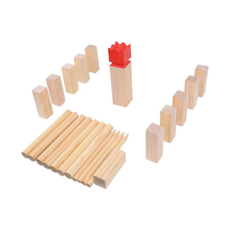 Viking Chess Outdoor Clash Toss Yard Game Wooden Backyard Lawn Games Set for Teenagers Adults Family Kubb Yard Game Set