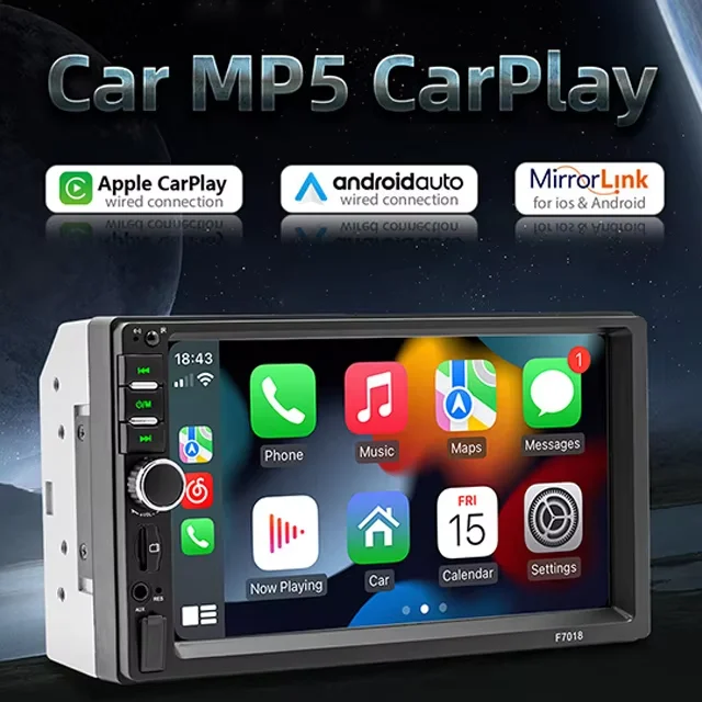 7 дюймов HD сенсорный экран Carplay Android Auto TF BT USB FM Hands Free резервная камера 2DIN автомобильное радио