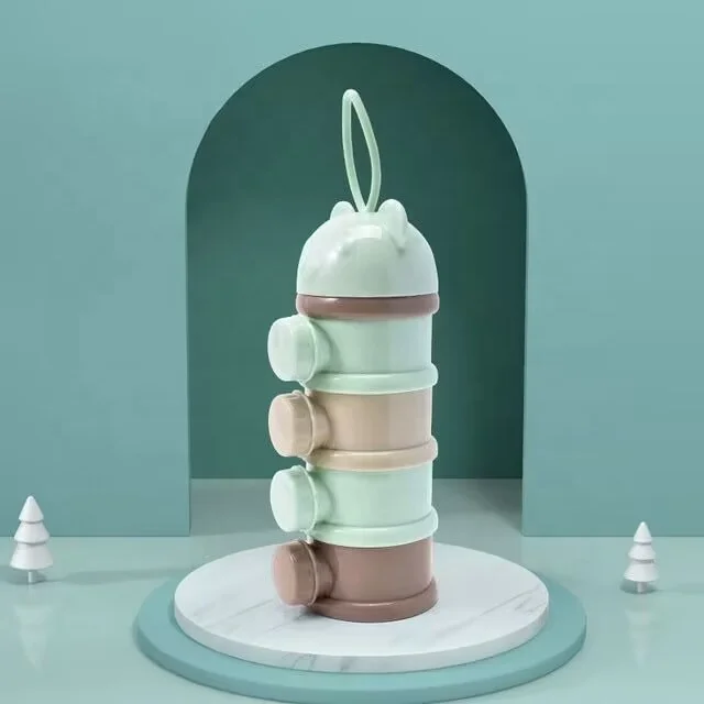 Baby Cartoon Bear shape Portable  Milk powder container plastic storage box for baby