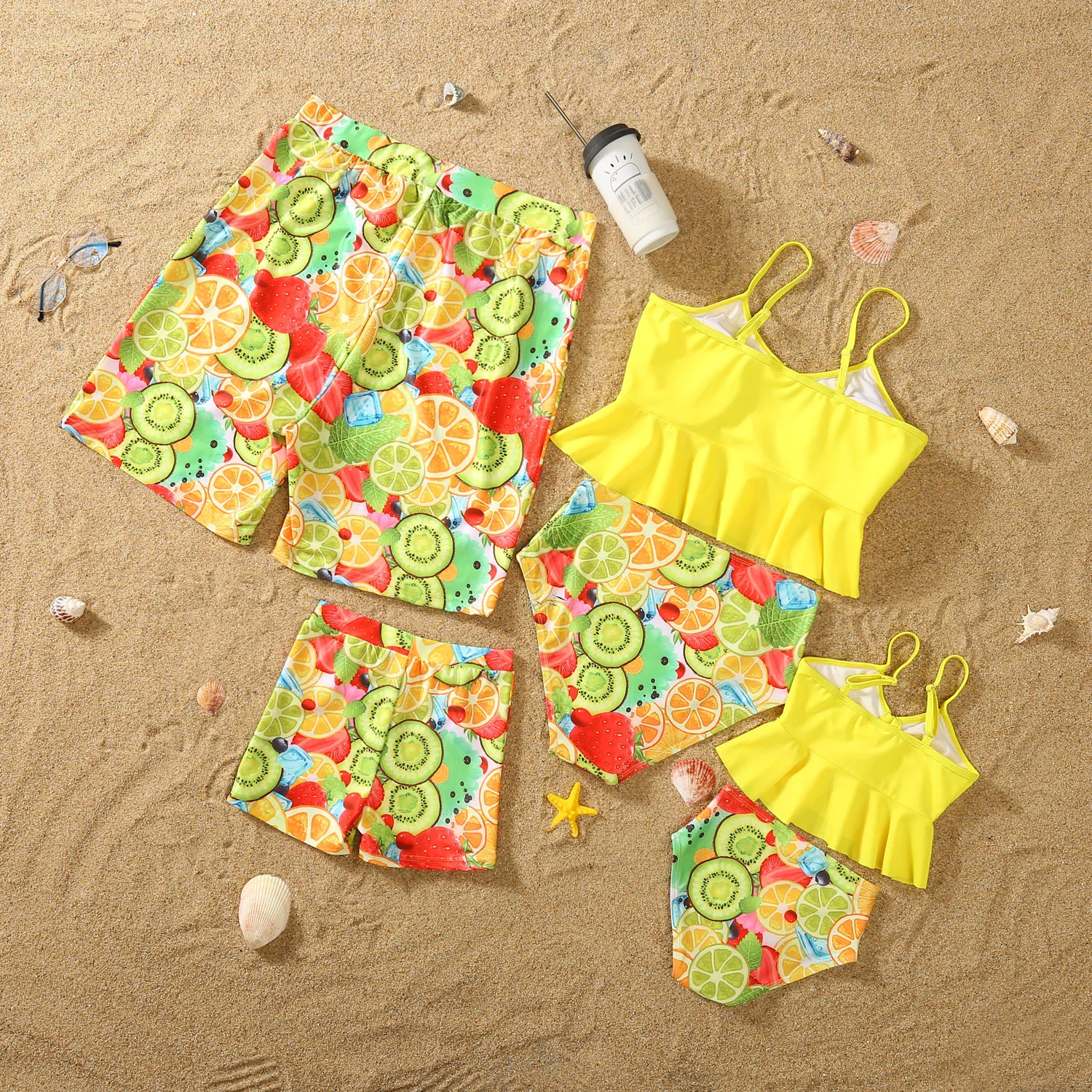 
Baby Girls Bikini Toddler Children Kids Swimsuit Mother and Daughter Son Family Matching Swimwear Beach 