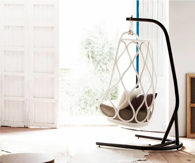 Bohemian Spaces Artistic Hanging Chair Winter Retreats Warm Coastal Decor Nautical Hanging Chair