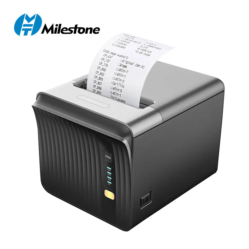 Milestone Printer 250mm/s Printing Speed 80mm Desktop Kitchen Pos Printer USB Wifi Blue tooth Thermal Receipt Printer