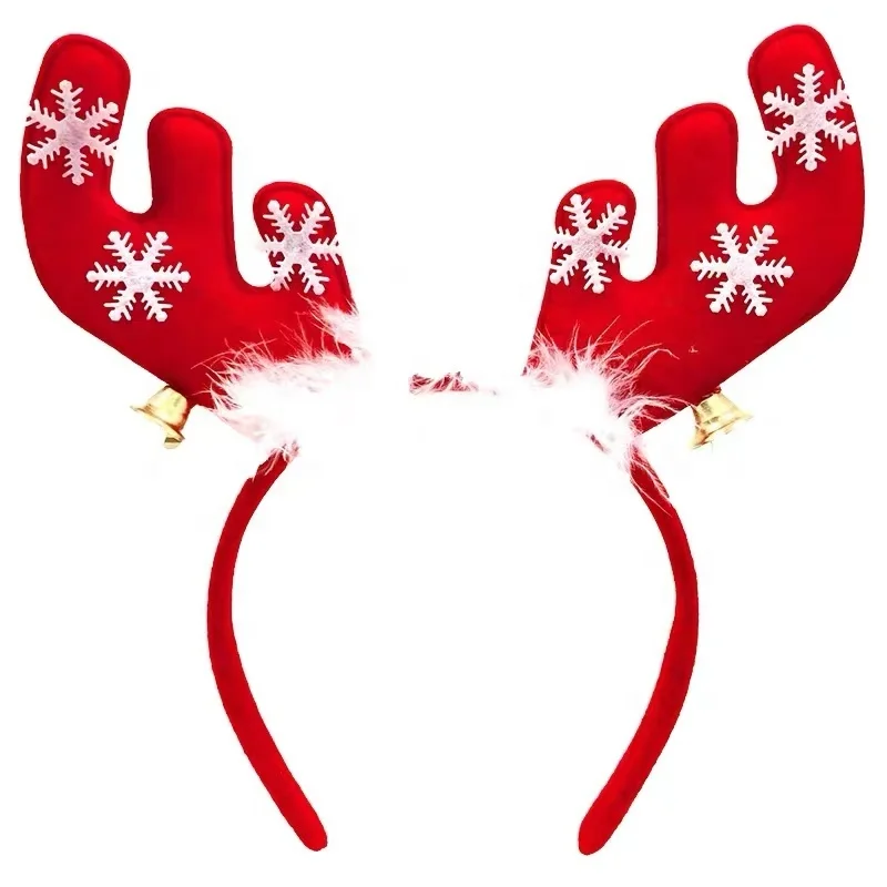 EAGLEGIFTS Women Girls Reindeer Headbands Antler Deer Elk Kids Santa Head Band New Year Christmas Headband