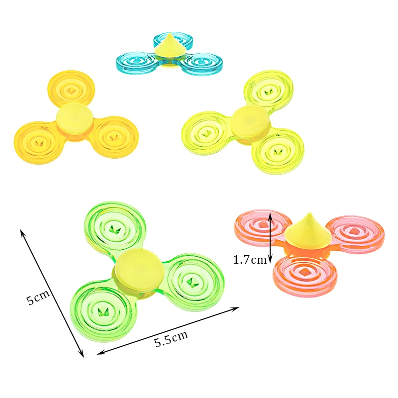Plastic Fidget Spinner Spinning Clear Gyroscope Finger Pressure Relief Promotional Toys Wholesale Small Anti Stress Toy